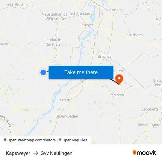 Kapsweyer to Gvv Neulingen map