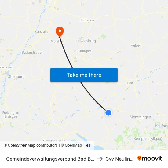 Gemeindeverwaltungsverband Bad Buchau to Gvv Neulingen map