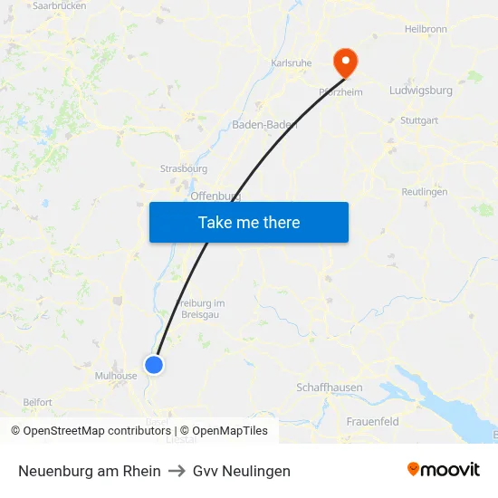 Neuenburg am Rhein to Gvv Neulingen map