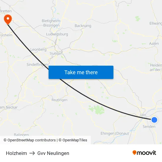 Holzheim to Gvv Neulingen map