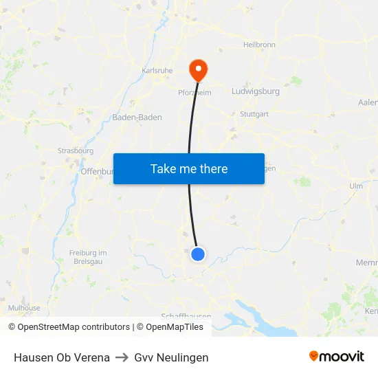 Hausen Ob Verena to Gvv Neulingen map