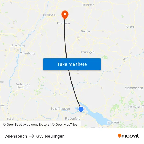 Allensbach to Gvv Neulingen map