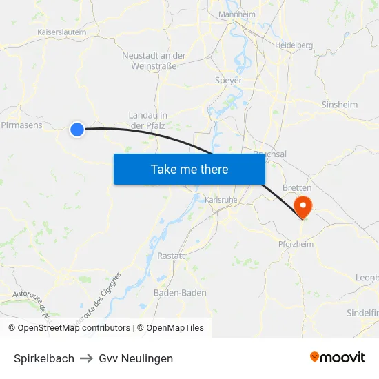 Spirkelbach to Gvv Neulingen map
