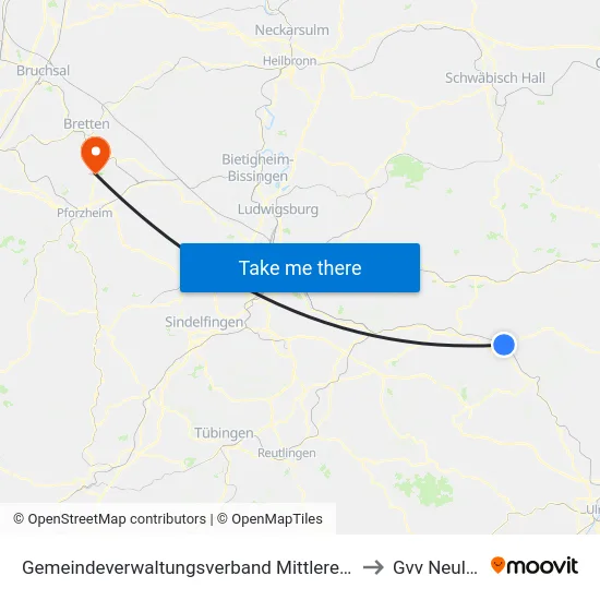 Gemeindeverwaltungsverband Mittleres Fils-Lautertal to Gvv Neulingen map