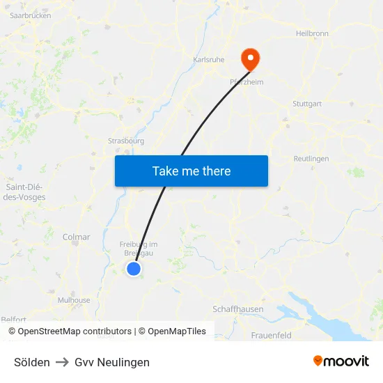 Sölden to Gvv Neulingen map