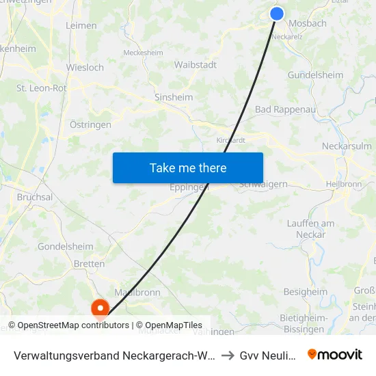 Verwaltungsverband Neckargerach-Waldbrunn to Gvv Neulingen map