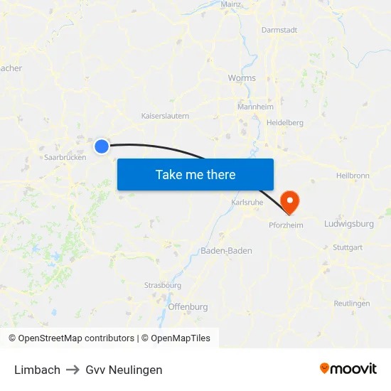 Limbach to Gvv Neulingen map
