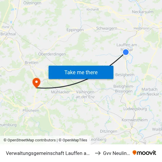Verwaltungsgemeinschaft Lauffen am Neckar to Gvv Neulingen map
