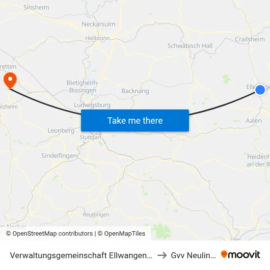Verwaltungsgemeinschaft Ellwangen (Jagst) to Gvv Neulingen map