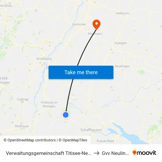 Verwaltungsgemeinschaft Titisee-Neustadt to Gvv Neulingen map
