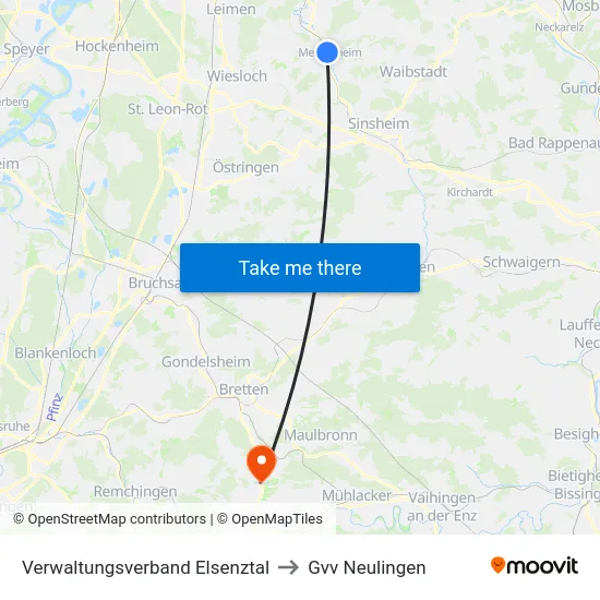 Verwaltungsverband Elsenztal to Gvv Neulingen map