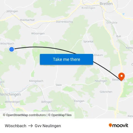 Wöschbach to Gvv Neulingen map