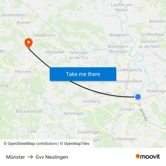 Münster to Gvv Neulingen map