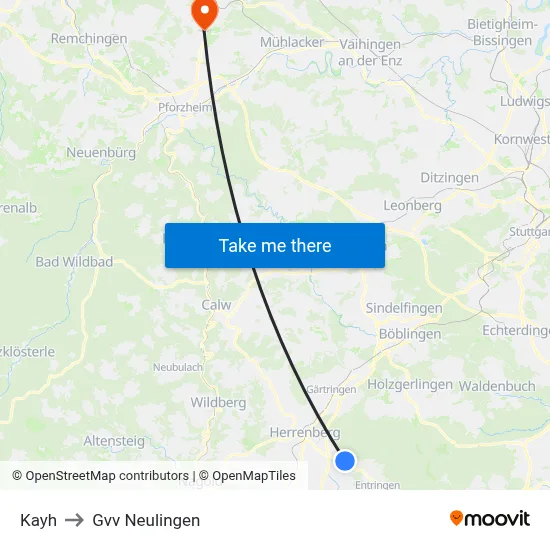 Kayh to Gvv Neulingen map
