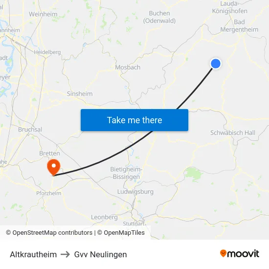Altkrautheim to Gvv Neulingen map