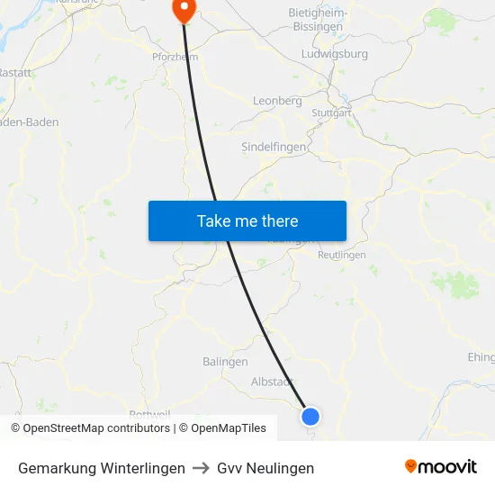 Gemarkung Winterlingen to Gvv Neulingen map