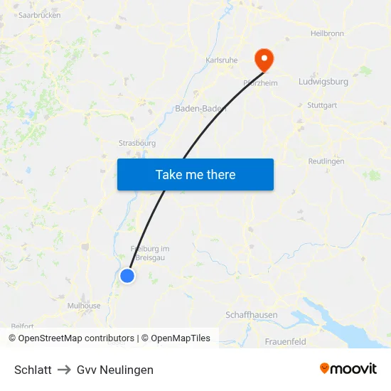 Schlatt to Gvv Neulingen map