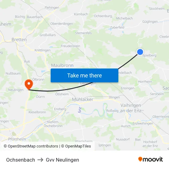 Ochsenbach to Gvv Neulingen map