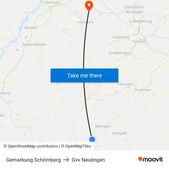 Gemarkung Schömberg to Gvv Neulingen map