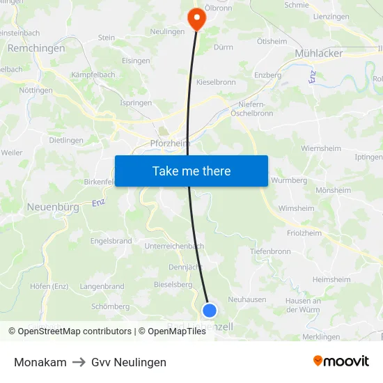 Monakam to Gvv Neulingen map