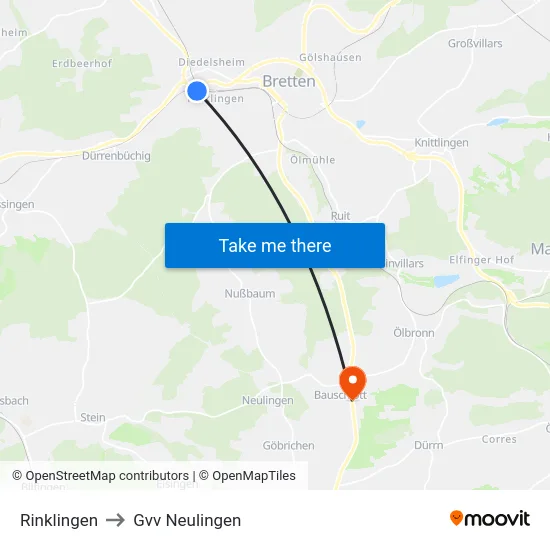 Rinklingen to Gvv Neulingen map