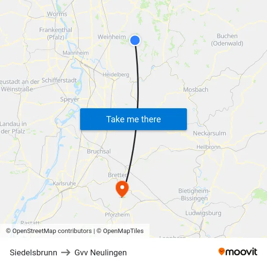 Siedelsbrunn to Gvv Neulingen map