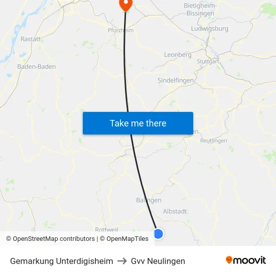 Gemarkung Unterdigisheim to Gvv Neulingen map