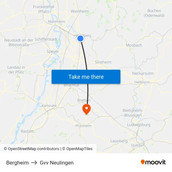 Bergheim to Gvv Neulingen map