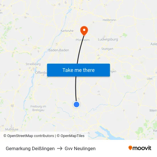 Gemarkung Deißlingen to Gvv Neulingen map