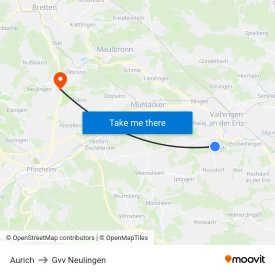 Aurich to Gvv Neulingen map