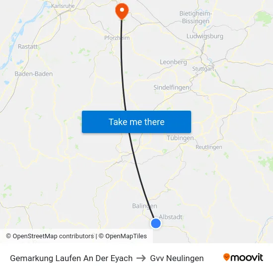 Gemarkung Laufen An Der Eyach to Gvv Neulingen map