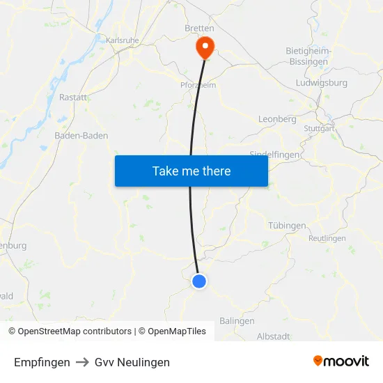 Empfingen to Gvv Neulingen map