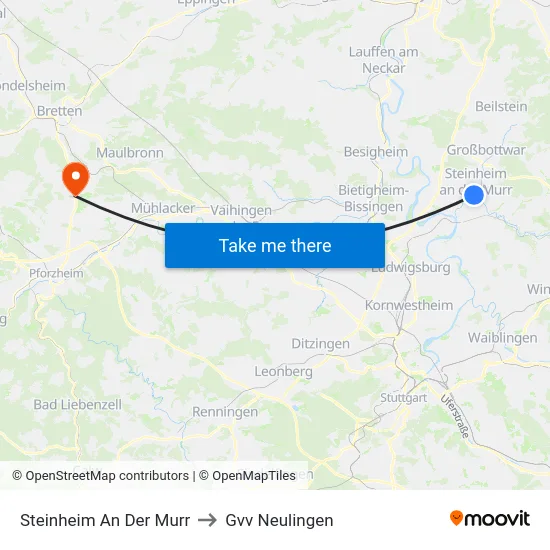 Steinheim An Der Murr to Gvv Neulingen map