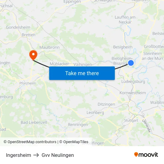 Ingersheim to Gvv Neulingen map