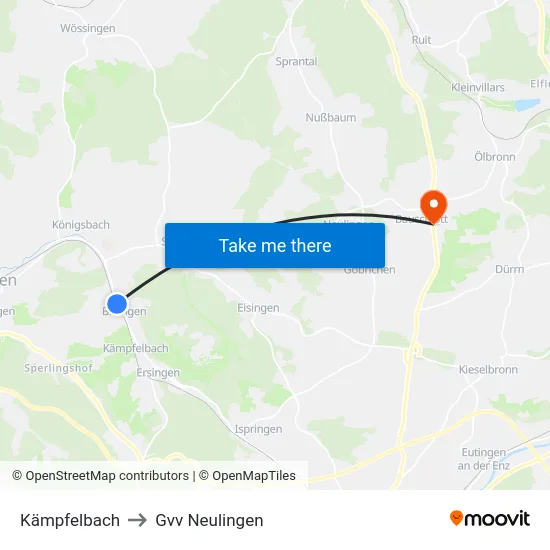 Kämpfelbach to Gvv Neulingen map