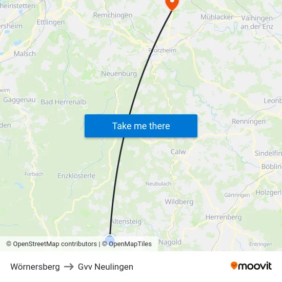 Wörnersberg to Gvv Neulingen map