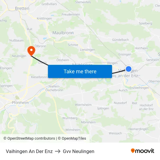 Vaihingen An Der Enz to Gvv Neulingen map