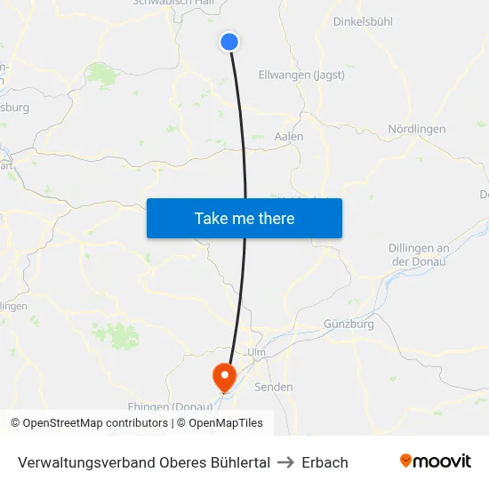 Verwaltungsverband Oberes Bühlertal to Erbach map