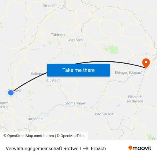 Verwaltungsgemeinschaft Rottweil to Erbach map