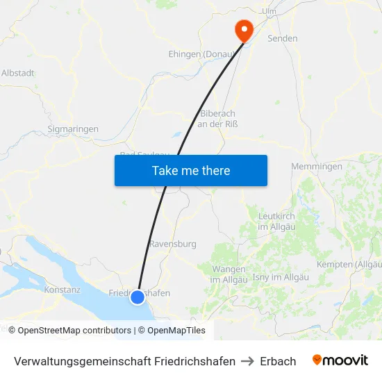 Verwaltungsgemeinschaft Friedrichshafen to Erbach map
