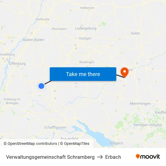 Verwaltungsgemeinschaft Schramberg to Erbach map