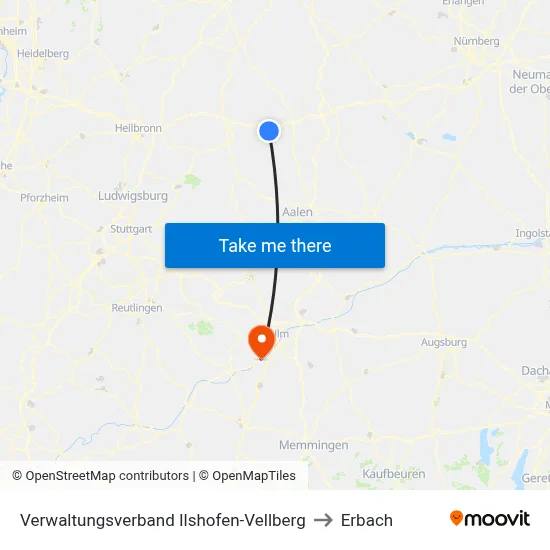 Verwaltungsverband Ilshofen-Vellberg to Erbach map