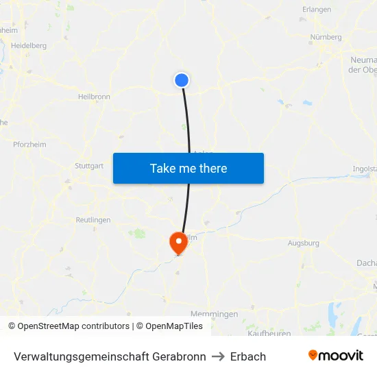 Verwaltungsgemeinschaft Gerabronn to Erbach map