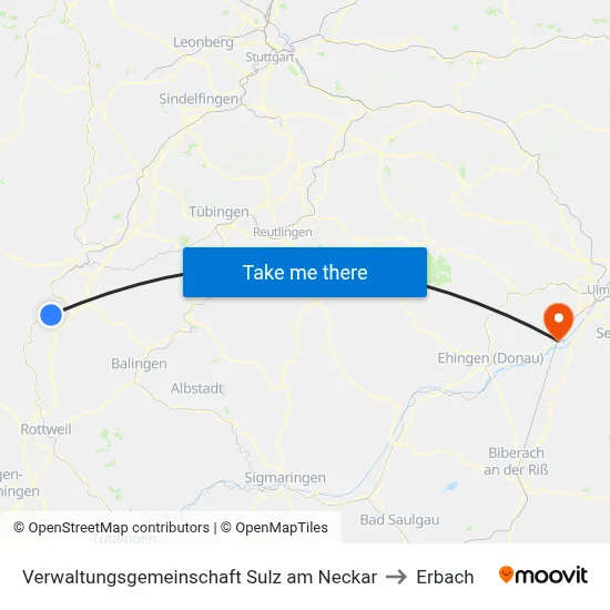 Verwaltungsgemeinschaft Sulz am Neckar to Erbach map