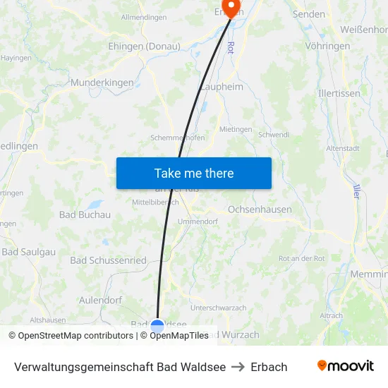 Verwaltungsgemeinschaft Bad Waldsee to Erbach map