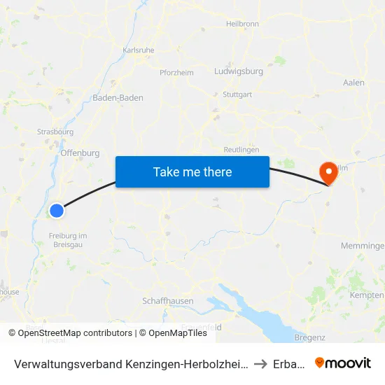 Verwaltungsverband Kenzingen-Herbolzheim to Erbach map