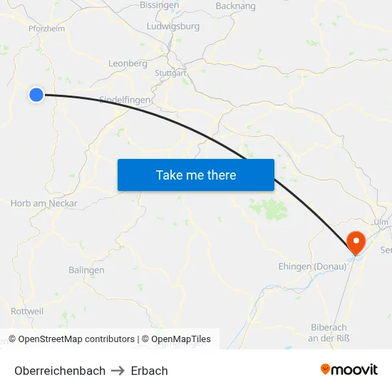 Oberreichenbach to Erbach map