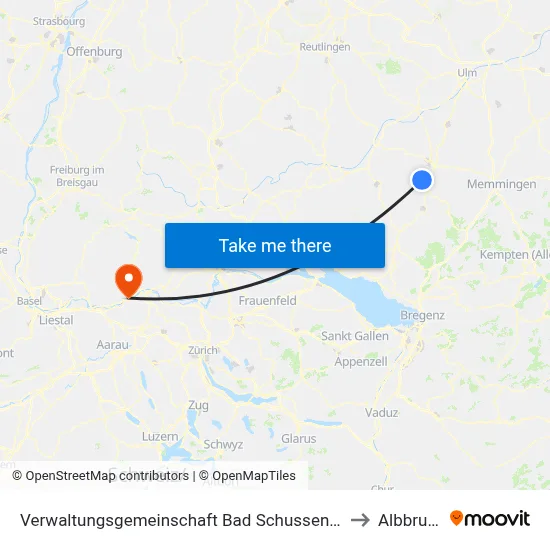 Verwaltungsgemeinschaft Bad Schussenried to Albbruck map