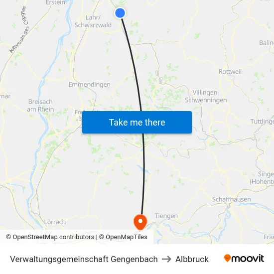 Verwaltungsgemeinschaft Gengenbach to Albbruck map