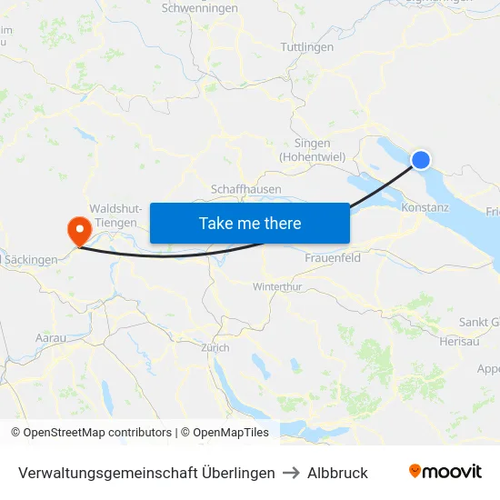 Verwaltungsgemeinschaft Überlingen to Albbruck map